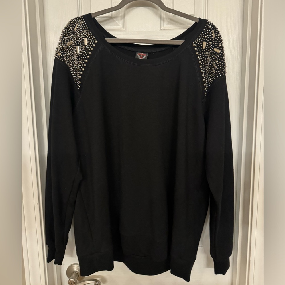 Torrid Rebel Wilson black Embellished pullover sweater size 3